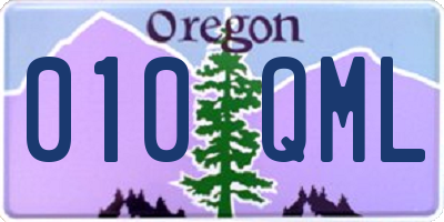 OR license plate 010QML