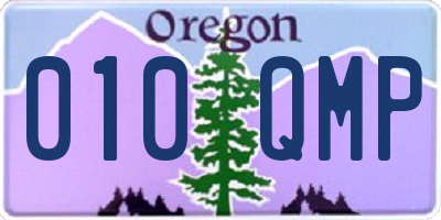 OR license plate 010QMP