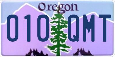 OR license plate 010QMT