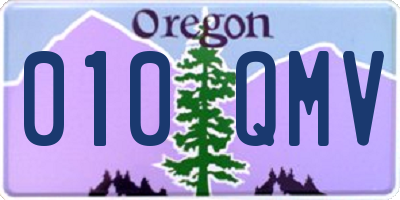 OR license plate 010QMV