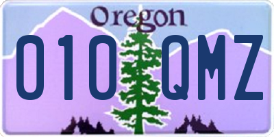 OR license plate 010QMZ