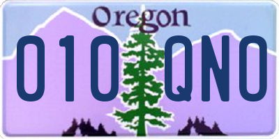 OR license plate 010QNO