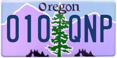 OR license plate 010QNP