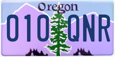 OR license plate 010QNR