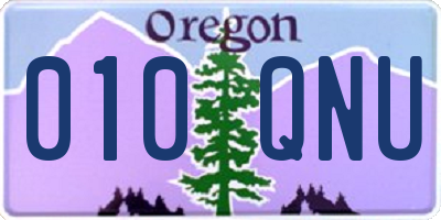 OR license plate 010QNU
