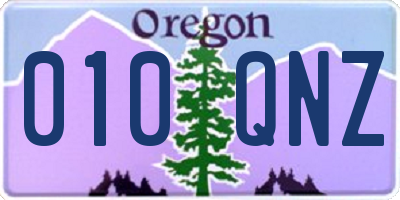 OR license plate 010QNZ