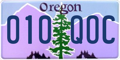 OR license plate 010QOC