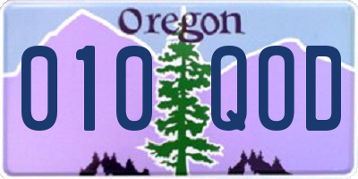 OR license plate 010QOD