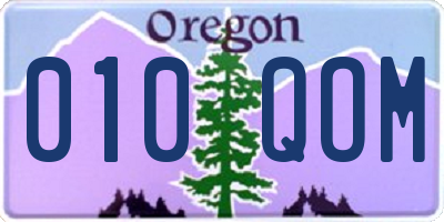 OR license plate 010QOM