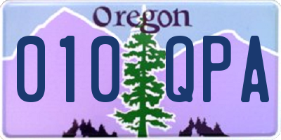 OR license plate 010QPA
