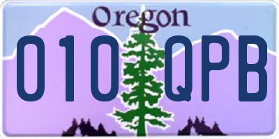 OR license plate 010QPB