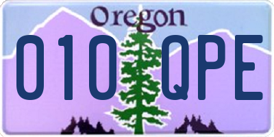 OR license plate 010QPE