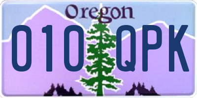 OR license plate 010QPK