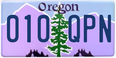 OR license plate 010QPN
