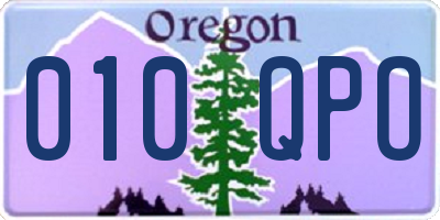 OR license plate 010QPO