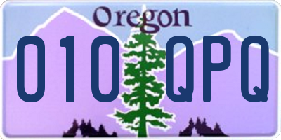 OR license plate 010QPQ