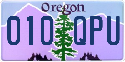 OR license plate 010QPU