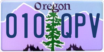 OR license plate 010QPV