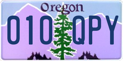 OR license plate 010QPY