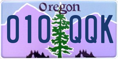OR license plate 010QQK