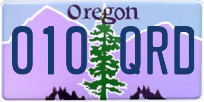 OR license plate 010QRD
