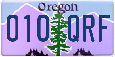 OR license plate 010QRF