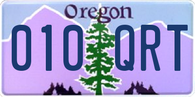 OR license plate 010QRT