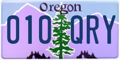 OR license plate 010QRY