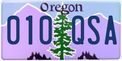 OR license plate 010QSA