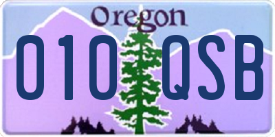 OR license plate 010QSB