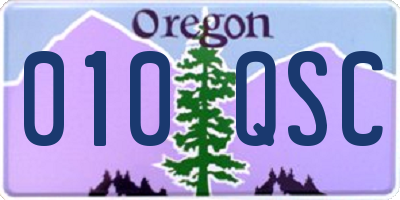 OR license plate 010QSC