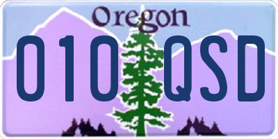 OR license plate 010QSD
