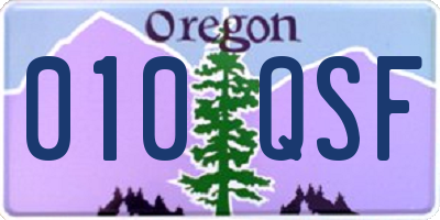 OR license plate 010QSF