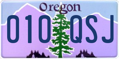 OR license plate 010QSJ
