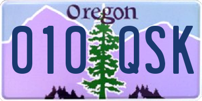OR license plate 010QSK