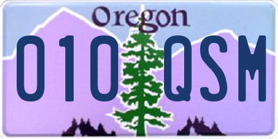 OR license plate 010QSM