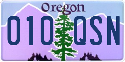 OR license plate 010QSN