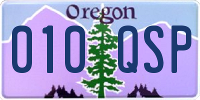 OR license plate 010QSP