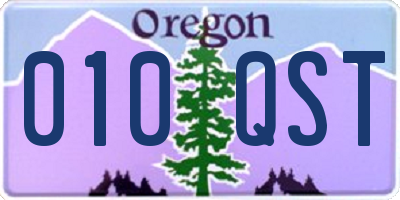 OR license plate 010QST