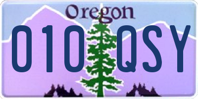 OR license plate 010QSY