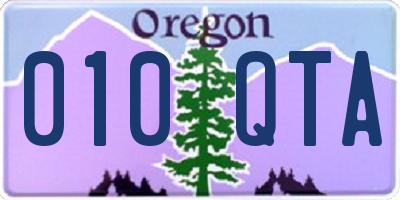 OR license plate 010QTA