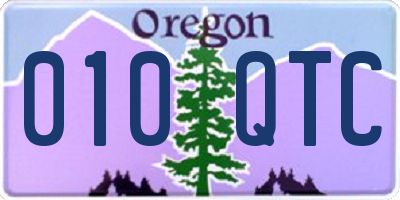 OR license plate 010QTC