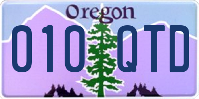 OR license plate 010QTD
