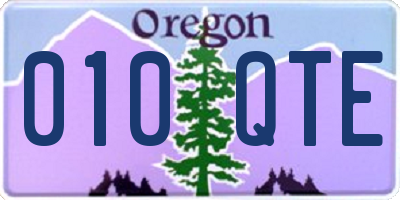 OR license plate 010QTE