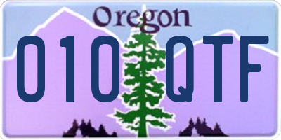 OR license plate 010QTF