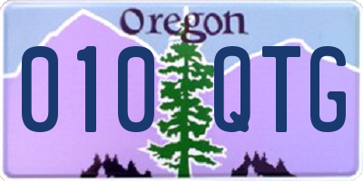 OR license plate 010QTG