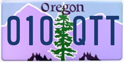 OR license plate 010QTT