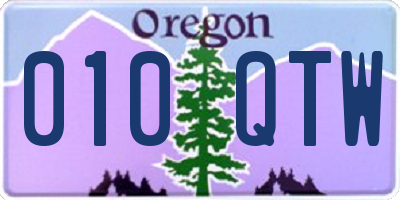 OR license plate 010QTW