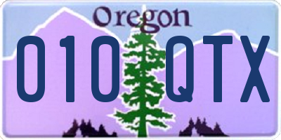 OR license plate 010QTX