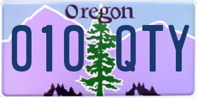 OR license plate 010QTY